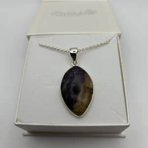 Blue John Pendant Elegant Oval