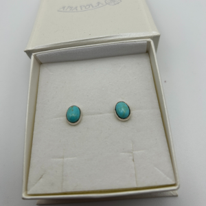Natural Turquoise Oval Earrings