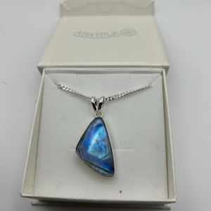 Rainbow Moonstone Triangle Pendant